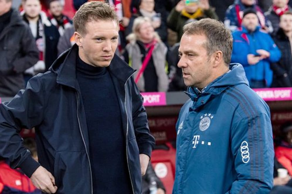 Wie Bayern-Trainer Flick (r) soll auch Nagelsmann um Auflösung seines Vertrages gebeten haben.