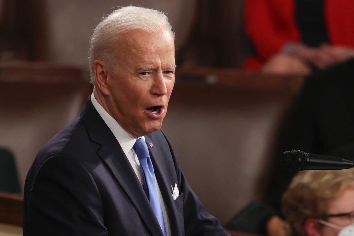 Joe Biden im US-Kongress: Der Präsident bezeichnet die USA als "Waffenlager für Impfungen".