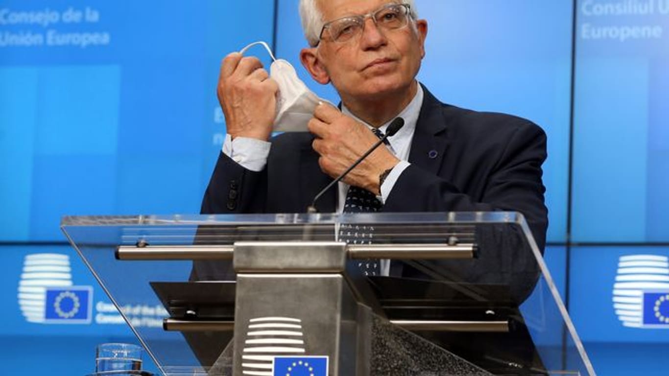 Der EU-Außenbeauftragte Josep Borrell während einer Pressekonferenz.