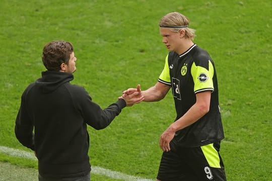 Dortmunds Trainer Edin Terzic und Stürmer Erling Haaland stehen noch beim BVB unter Vertrag.