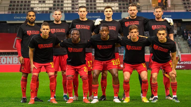 Die belgische Nationalmannschaft am 30. März 2021 im WM-Qualifikationsspiel gegen Belarus.