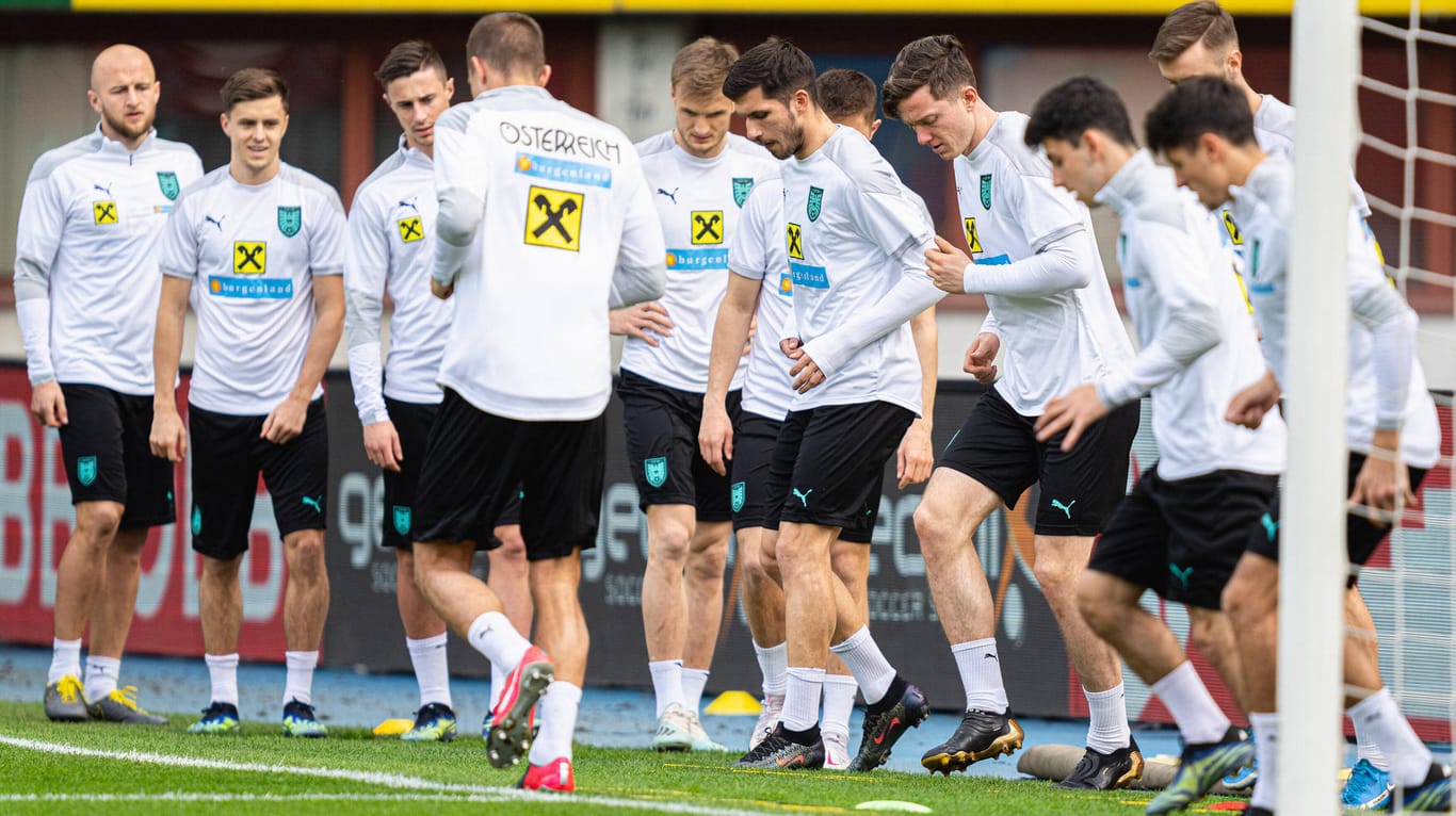 Training im Wiener Ernst-Happel-Stadion: Österreich bereitet sich auf das WM-Qualifikationsspiel gegen Dänemark vor.