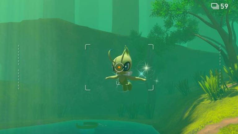 Ein wildes Celebi: Noch nicht ganz im goldenen Schnitt, aber schon ein gutes Bild von diesem Pokémon.