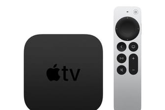 Apple TV 4K in der sechsten Generation: An der schwarzen Box ändert sich optisch nichts, dafür ist die Fernbedienung neu.