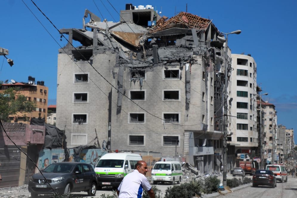 Ein zerstörtes Gebäude in Gaza: Israel und militante Palästinenser haben am Freitag eine Feuerpause eingelegt.