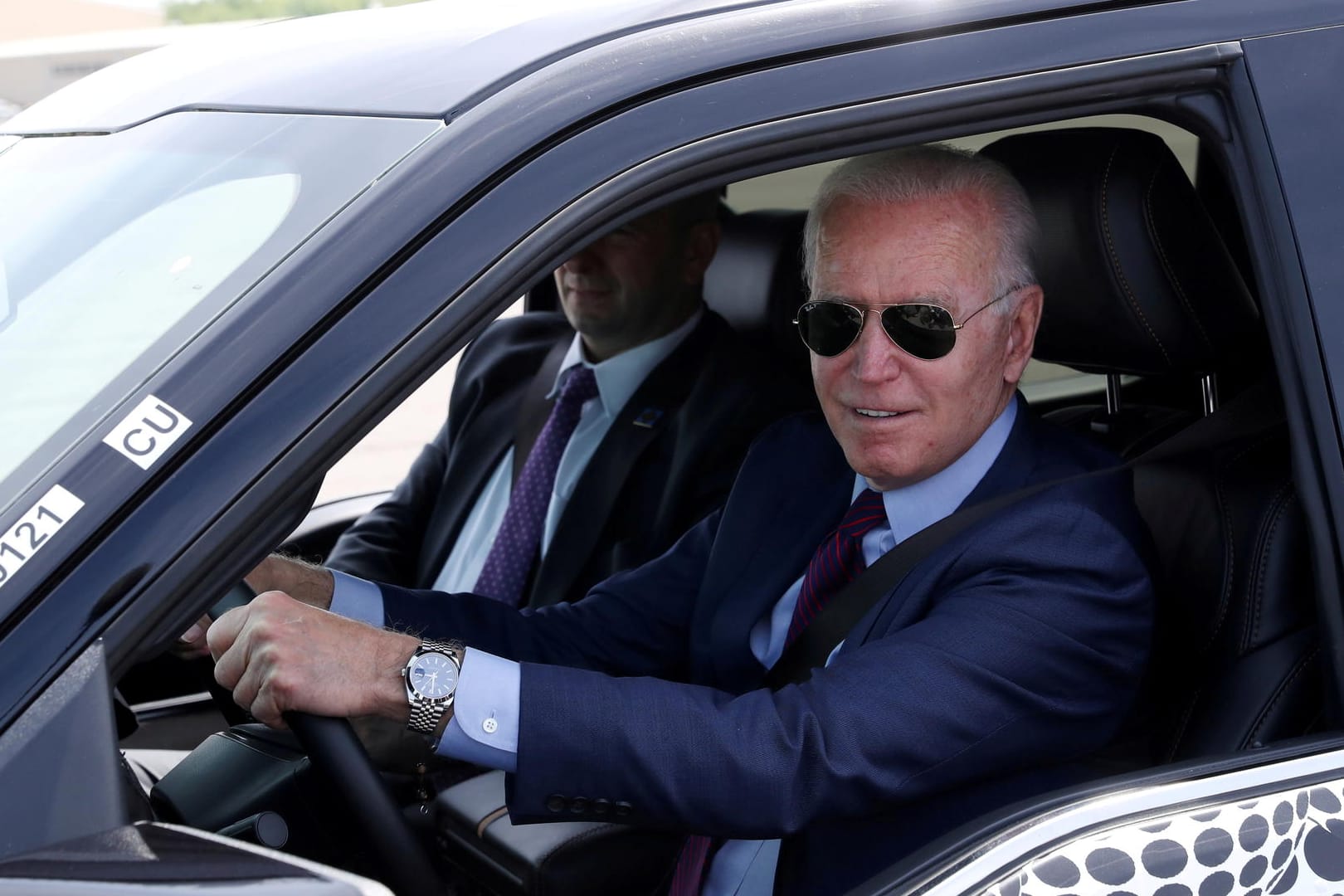 US-Präsident Joe Biden im neuen F-150 Lightning Pickup von Ford