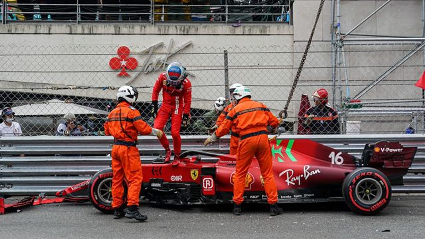 Im Qualifying setzte Charles Leclerc seinen Ferrari in die Leitplanken.