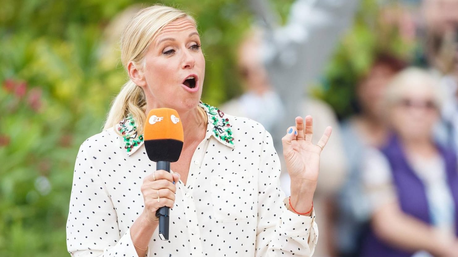 Andrea Kiewel: Andrea Kiewel: Seit 2000 steht die Moderatorin für den "ZDF-Fernsehgarten" vor der Kamera.