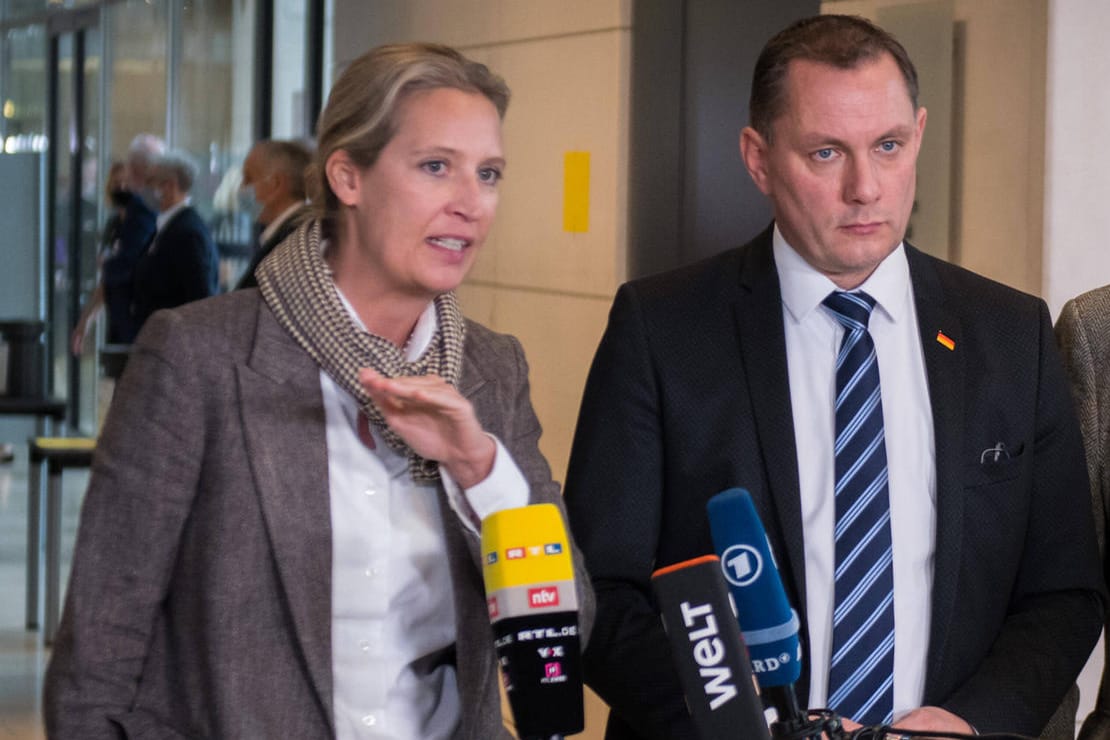 Alice Weidel (l) und Tino Chrupalla: Sie treten als Spitzenduo für die AfD an.