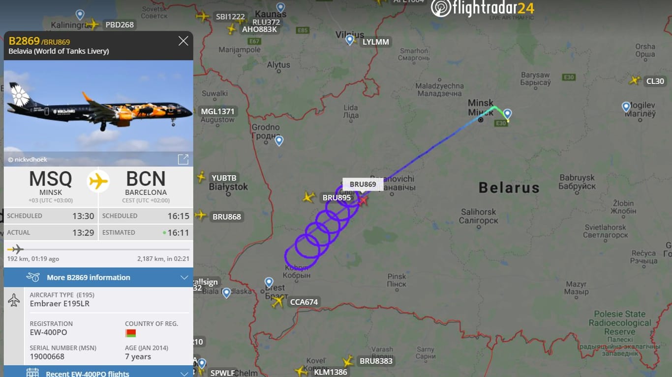 Belavia-Flug ohne Erlaubnis: Eine Maschine der staatlichen Fluggesellschaft durfte am Mittwoch nicht in den polnischen Luftraum.