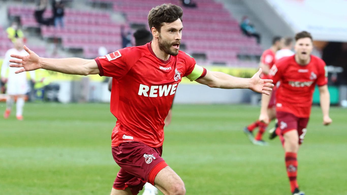 Hector in einem seltenen Moment des Jubels in dieser Saison: Im April gewannen die Kölner gegen RB Leipzig 2:1, beide Tore schoss der Kapitän.