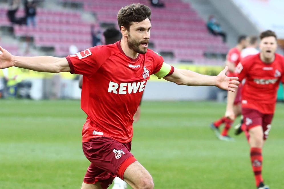 Hector in einem seltenen Moment des Jubels in dieser Saison: Im April gewannen die Kölner gegen RB Leipzig 2:1, beide Tore schoss der Kapitän.