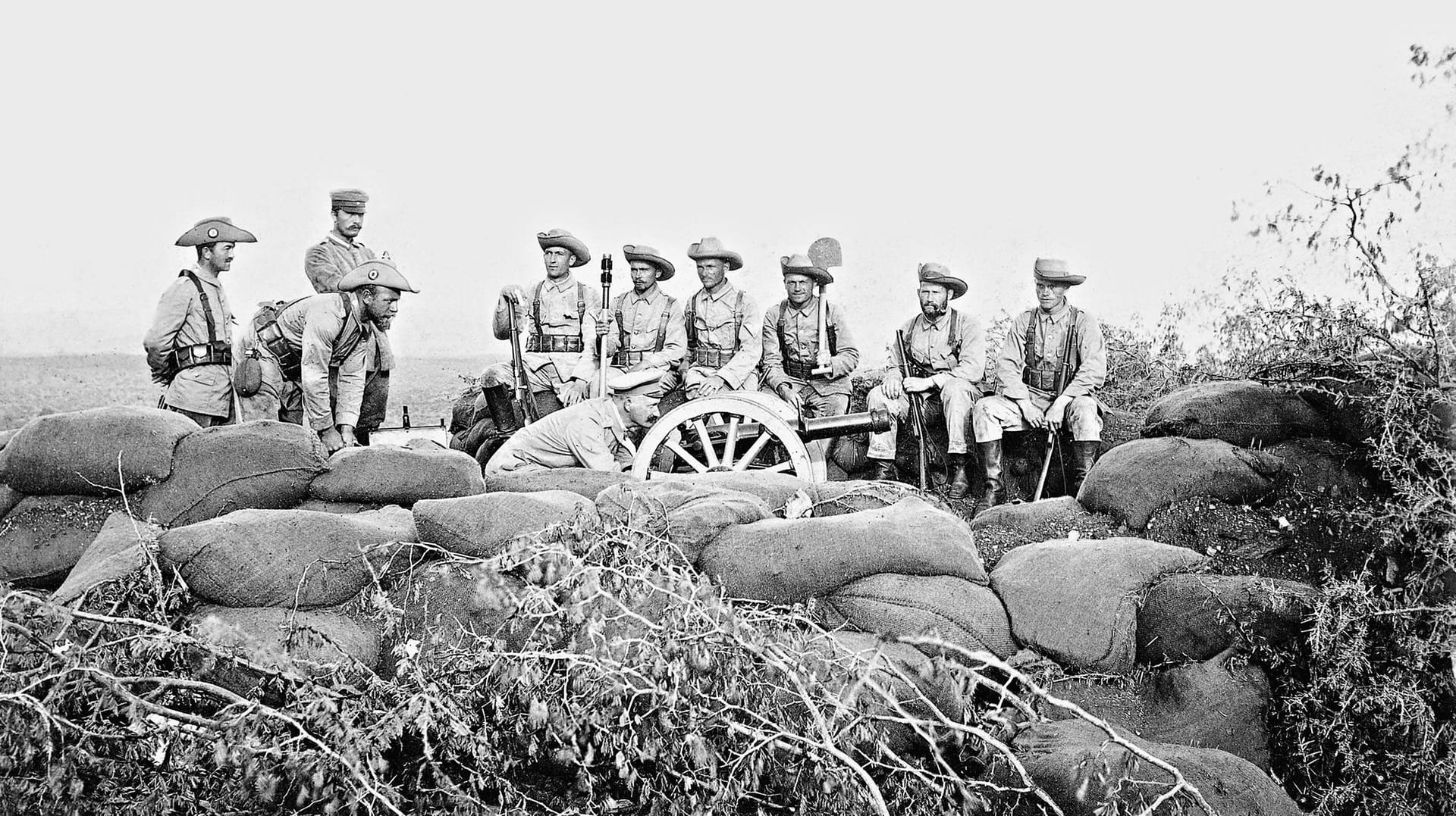 Soldaten der deutschen Kolonialtruppe während des Aufstands der Herero.