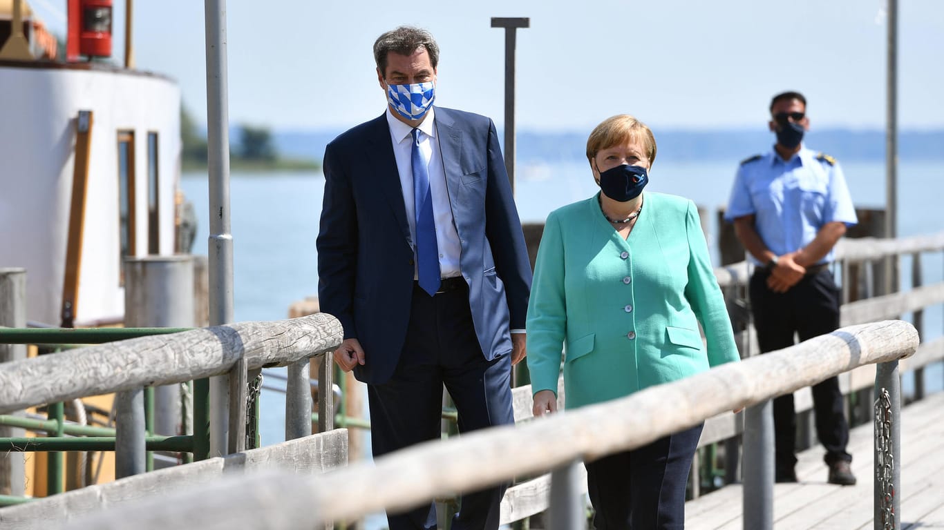Markus Söder und Angela Merkel: Der bayerische Regierungschef wollte die Bundeskanzlerin gerne im Amt beerben.