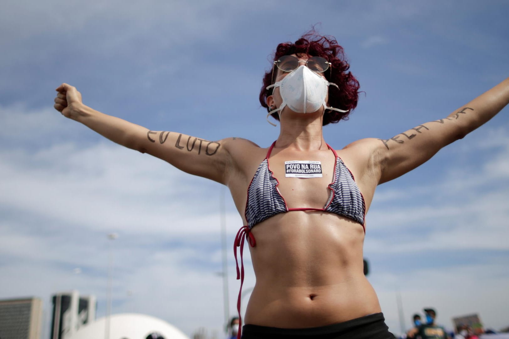 Demonstration in Brasilien: Zehntausende fordern den Rücktritt von Präsident Bolsonaro.