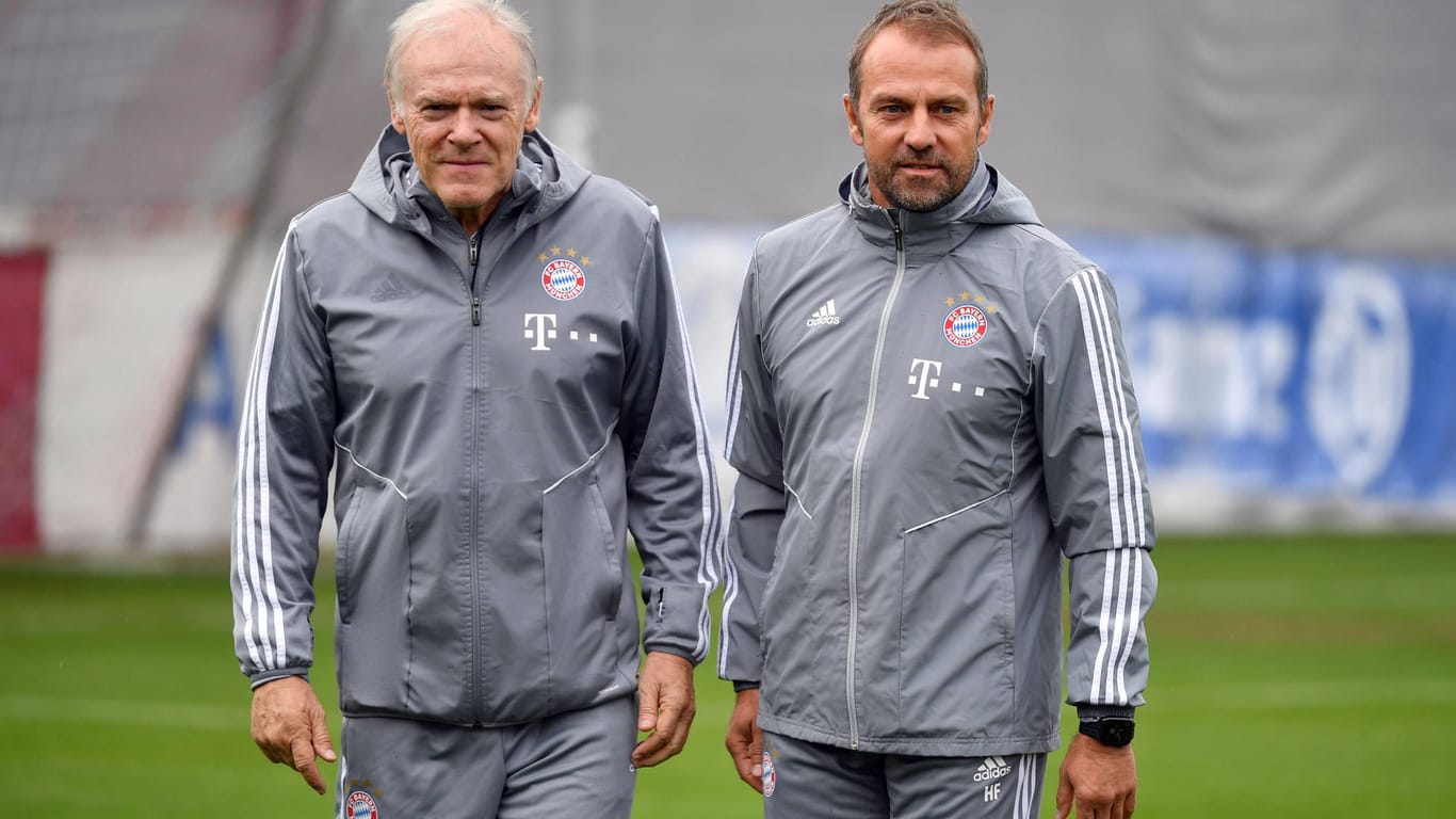 Co-Trainer Hermann Gerland (l.) und Chefcoach Hansi Flick: Beide verlassen den FC Bayern.