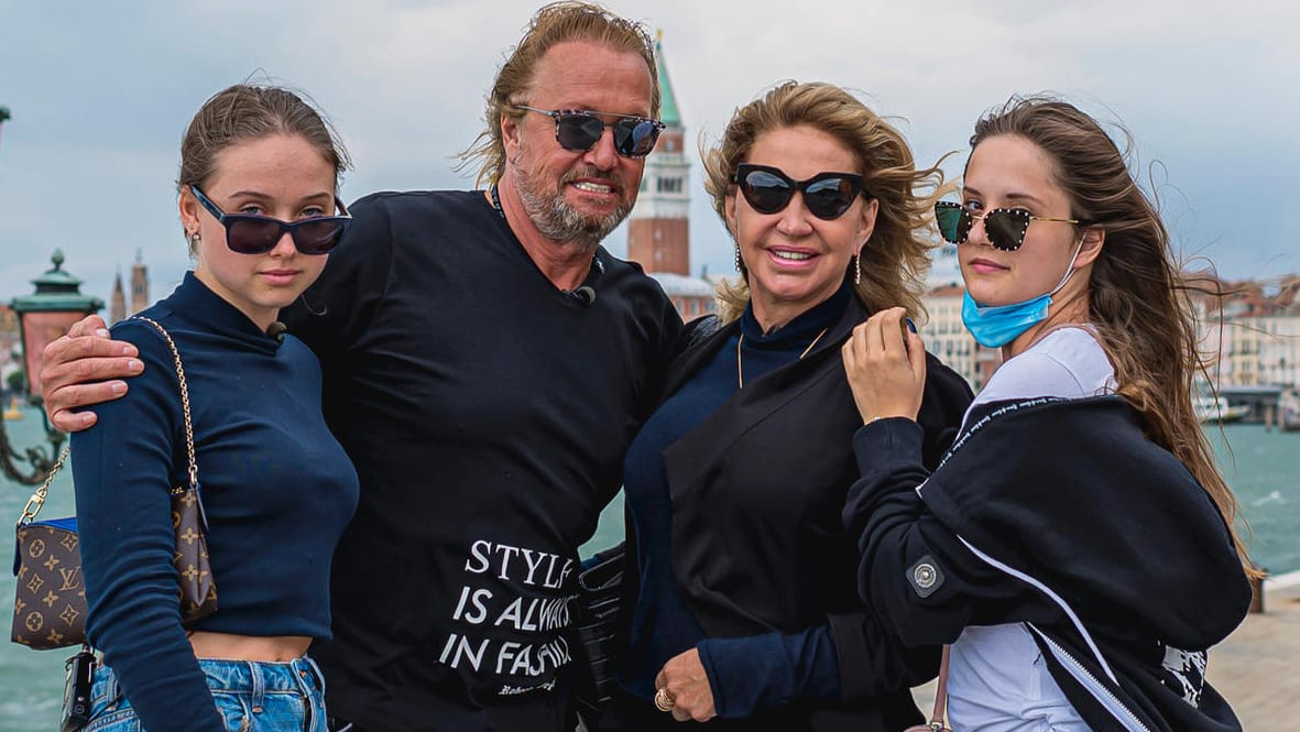 Die Geissens: Shania, Robert, Carmen und Davina Geiss in Venedig.