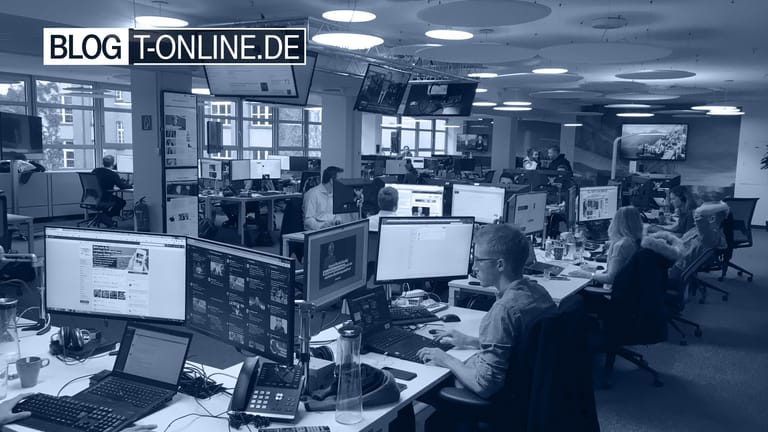 Der Newsroom von t-online in Berlin-Mitte.