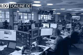 Der Newsroom von t-online in Berlin-Mitte.