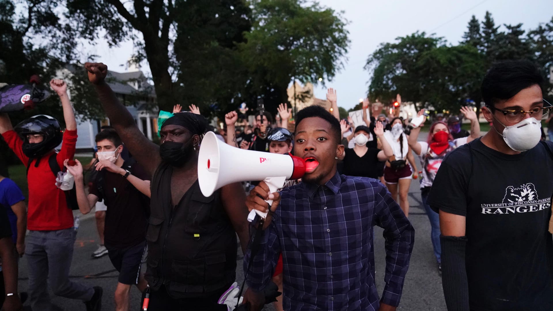 Demonstration gegen Polizeigewalt in Kenosha, Wisconsin.