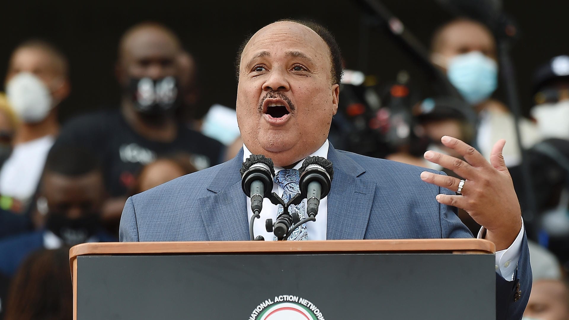 Martin Luther King III.: Zum 57. Jahrestages der berühmten "I Have A Dream"-Rede seines Vaters sprach er zu den Demonstranten in Washington.