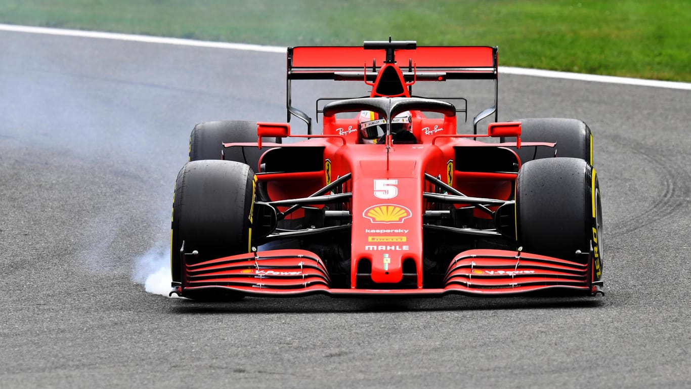 Sebastian Vettel in seinem Ferrari: In Belgien lief es schon im Training für den Heppenheimer schwach.