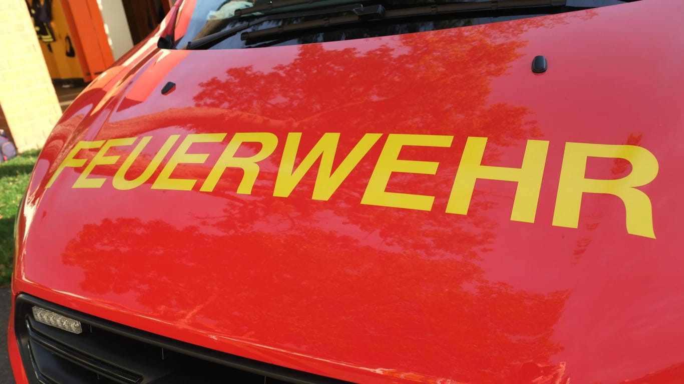 Auf der Motorhaube eines Einsatzwagens steht "Feuerwehr": In Nürnberg ist ein Mann in die Pegnitz gestürzt.