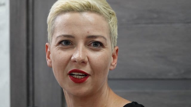 Maria Kolesnikowa, Oppositionspolitikerin in Belarus, spricht während einer Pressekonferenz. Maria Kolesnikowa, Oppositionspolitikerin in Belarus, spricht während einer Pressekonferenz.