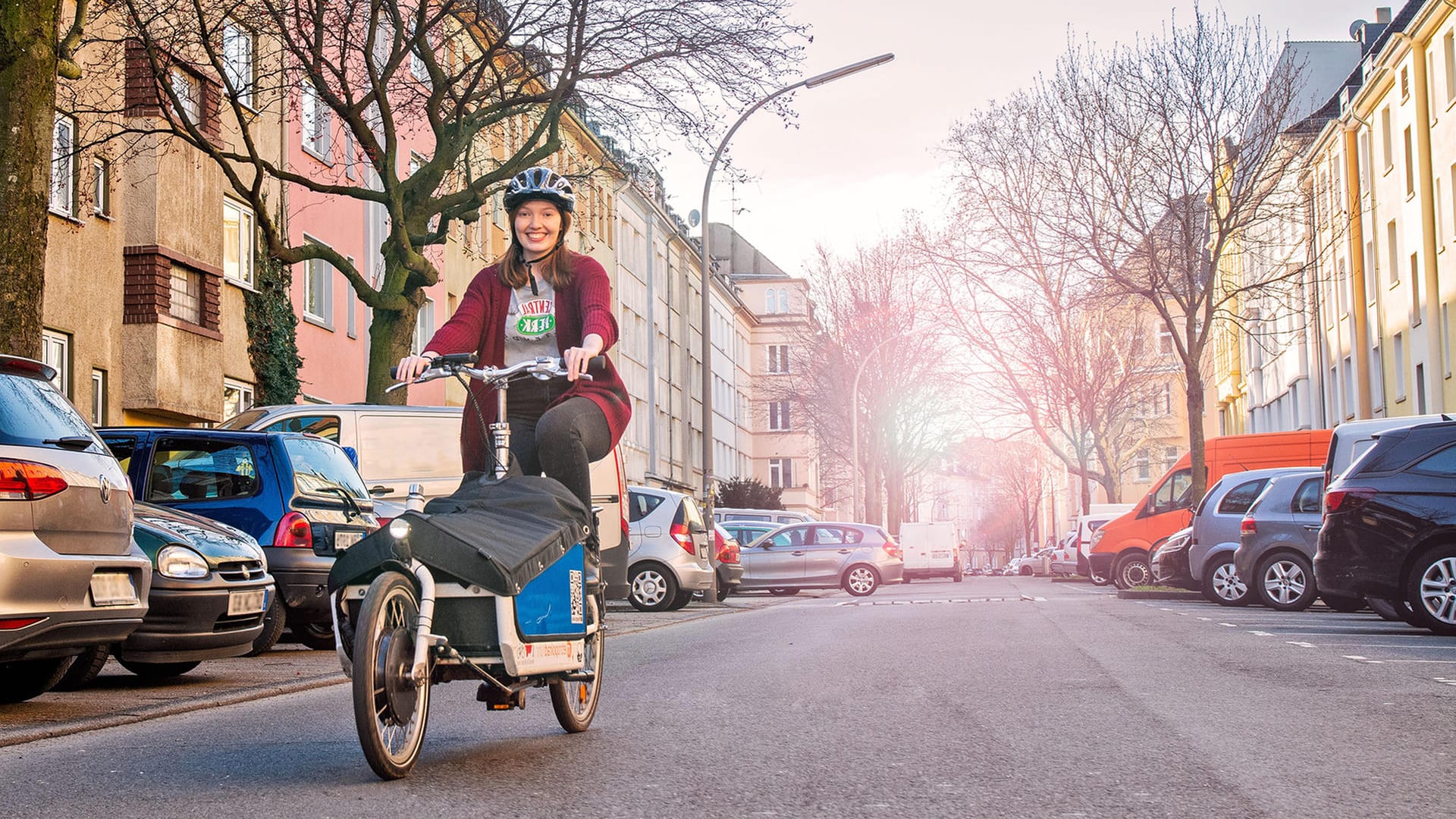 Lastenrad: Die Stadt Dortmund verleiht für die "Aktion Lappenlos" ein Lastenfahrrad.