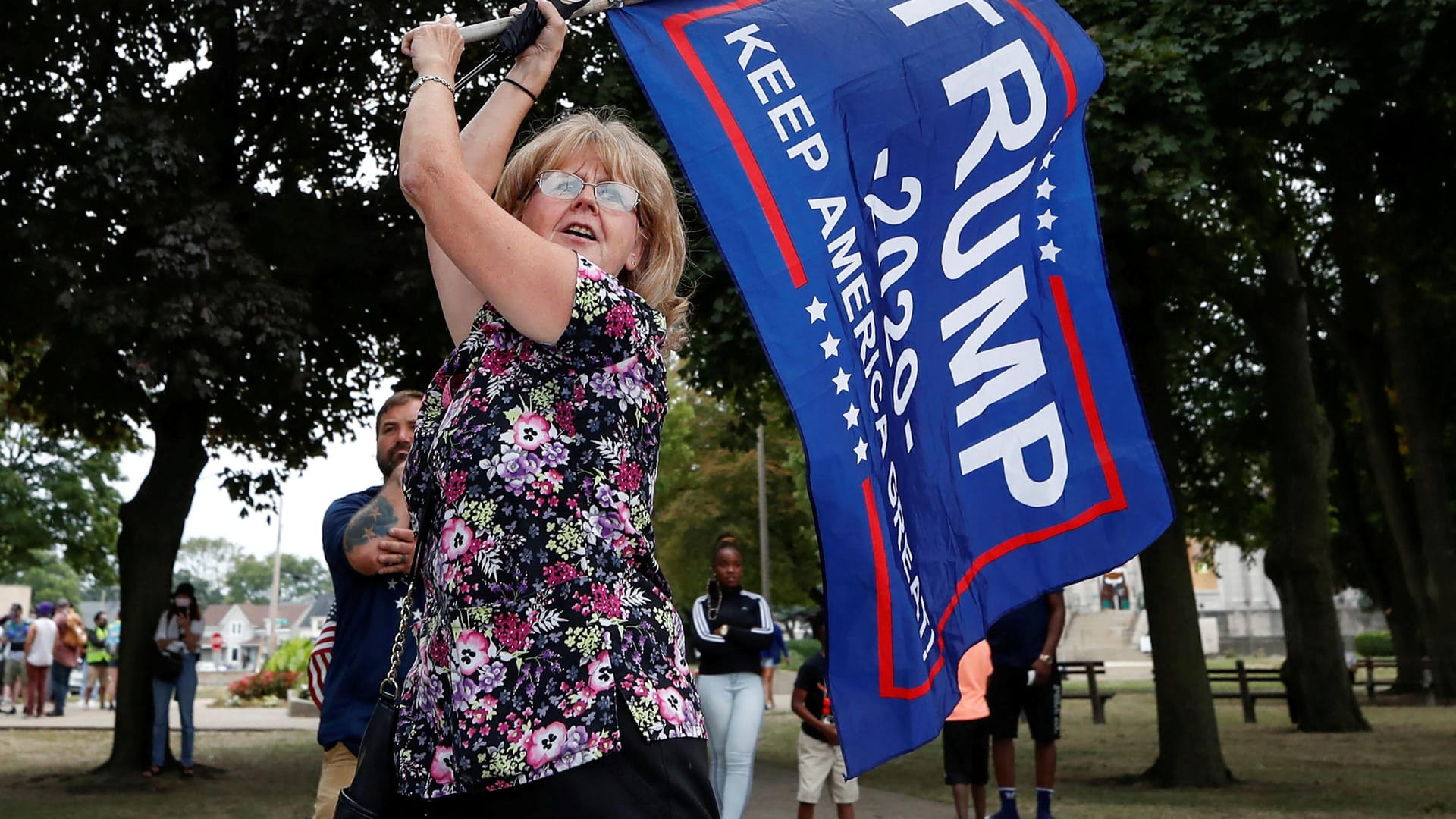 Trump-Anhängerin in Kenosha.