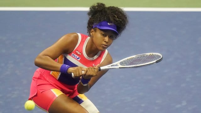 Naomi Osaka in Aktion. Naomi Osaka in Aktion.