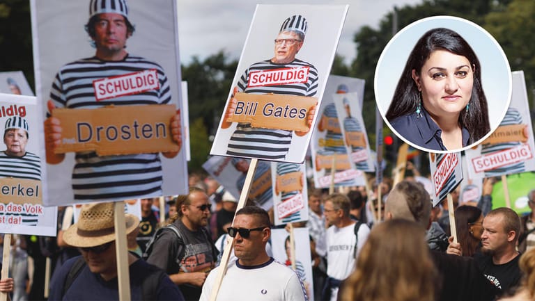 Corona-Demonstranten in Berlin: Die AfD steht nun vor einem Dilemma, schreibt Kolumnistin Lamya Kaddor.