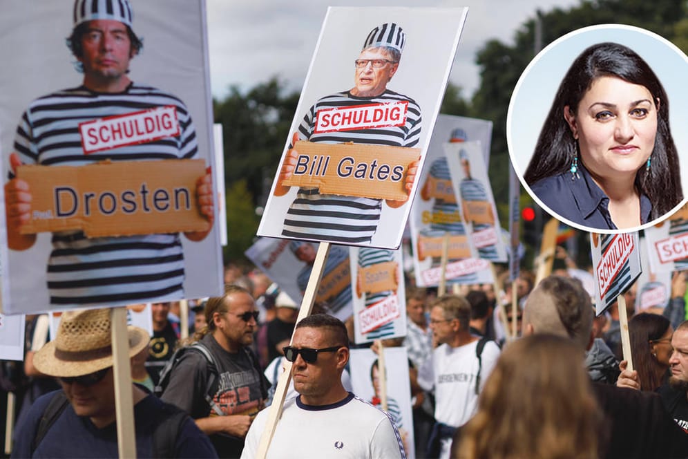 Corona-Demonstranten in Berlin: Die AfD steht nun vor einem Dilemma, schreibt Kolumnistin Lamya Kaddor.