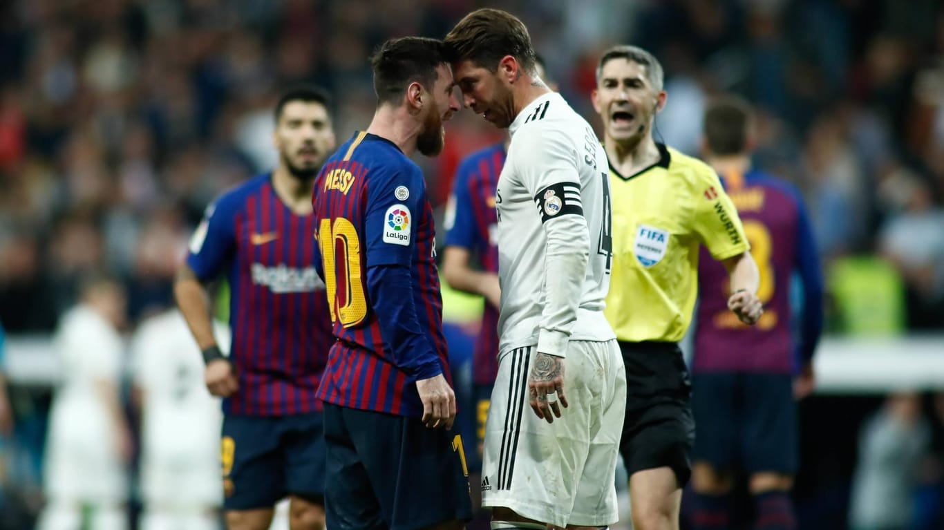 Ewige Rivalen: Reals Sergio Ramos (r.) und Lionel Messi treffen jährlich beim Clasico aufeinander.