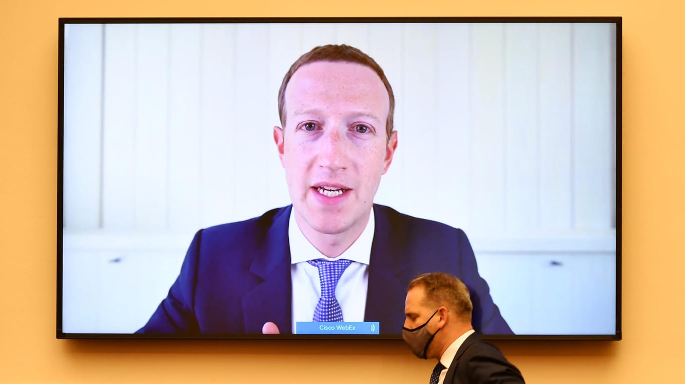 Facebook-Chef Mark Zuckerberg während einer virtuellen Kongressanhörung: Facebook will in den Wochen vor der US-Wahl keine politischen Anzeigen mehr schalten.