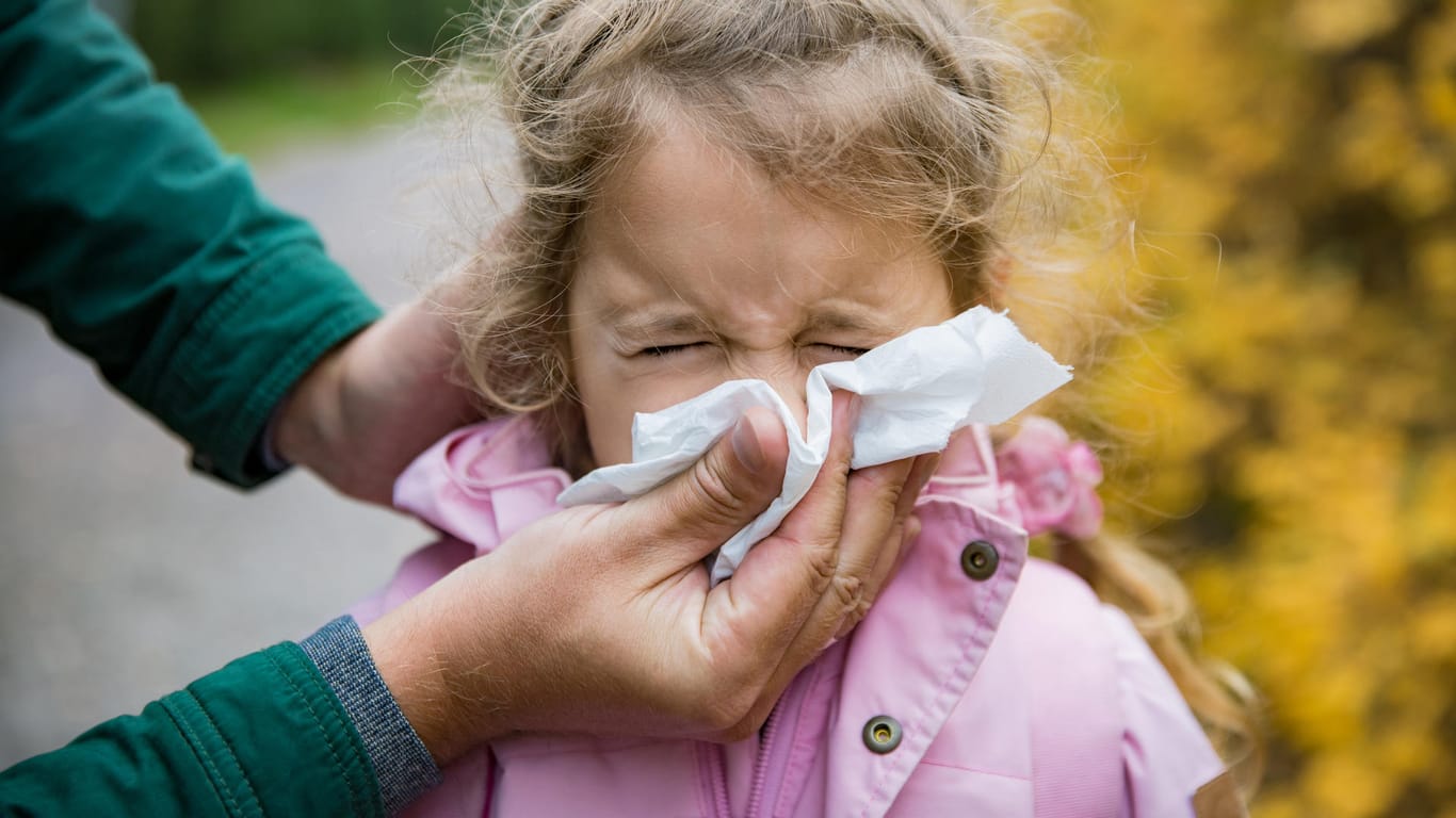 Schnupfen: Gerade Kleinkinder haben ein noch unreifes Immunsystem und sind deshalb anfälliger für Grippeviren.