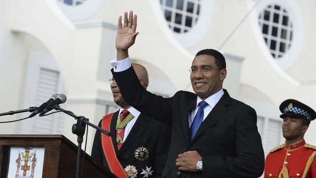 Premierminister Andrew Holness bei einer Ansprache in Kingston im März 2016. Premierminister Andrew Holness bei einer Ansprache in Kingston im März 2016.