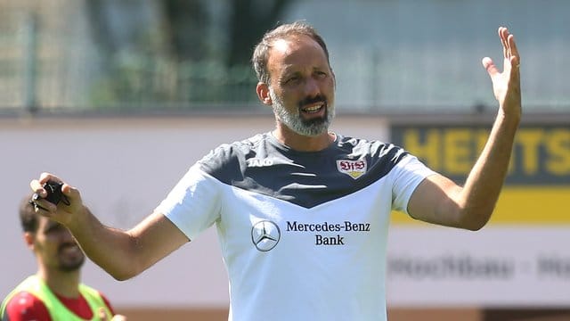 Trainer Pellegrino Matarazzo gestikuliert während des Testspiels seiner Mannschaft.