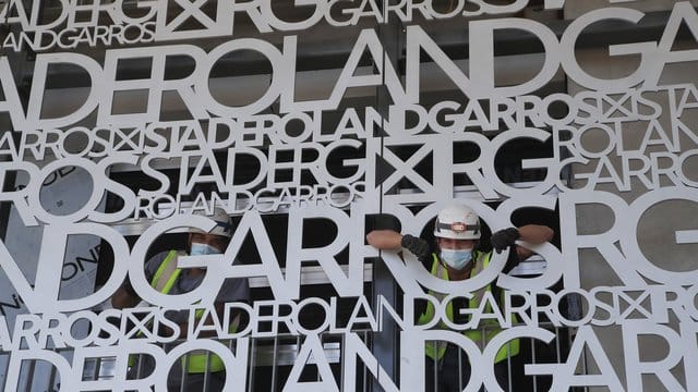 Detail im Pariser Tenniskomplex Stade Roland Garros.