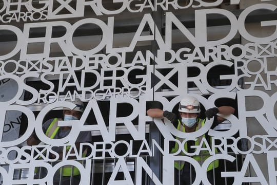 Detail im Pariser Tenniskomplex Stade Roland Garros.