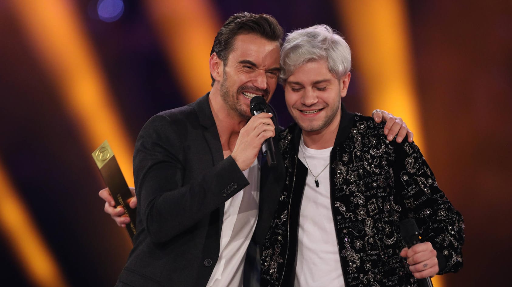 Julian Reim mit Florian Silbereisen bei "Schlager Champions" im Januar 2020.