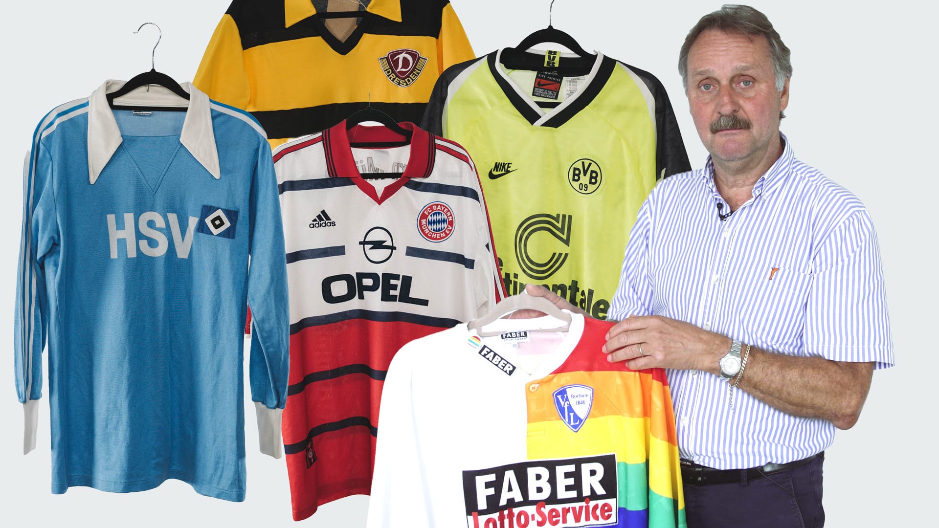 Peter Neururer: Der legendäre Coach erzählt seine liebsten Anekdoten zu den Kulttrikots der Bundesliga-Geschichte.