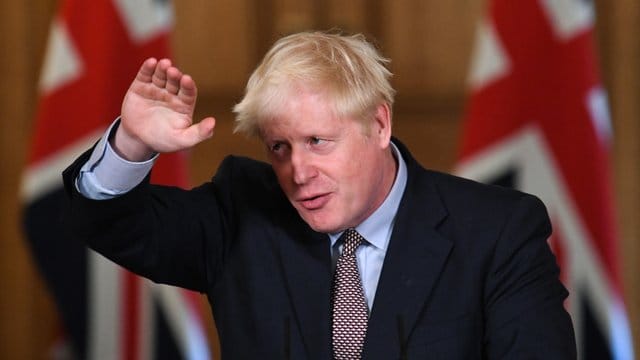 Boris Johnson, Premierminister von Großbritannien, spricht bei einer virtuellen Pressekonferenz in der Downing Street 10. Boris Johnson, Premierminister von Großbritannien, spricht bei einer virtuellen Pressekonferenz in der Downing Street 10.