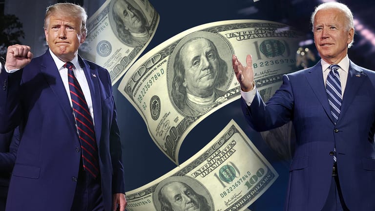 Trump, Biden und das Geld: In die US-Wahlen fließen Millionen Dollar aus undurchsichtige Quellen.