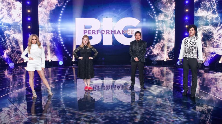 Die Musiklegenden von "Big Performance": Jennifer Lopez, Adele, Tom Jones und Prince.
