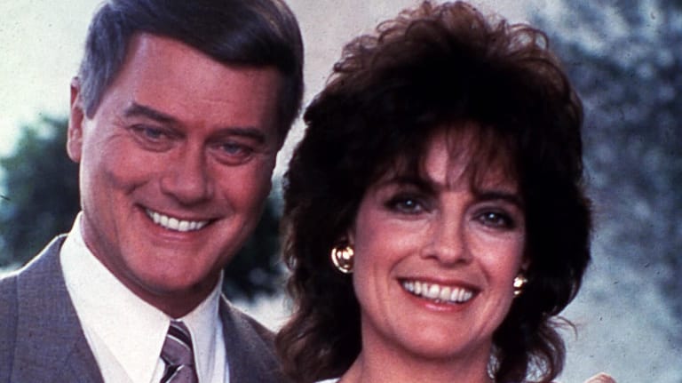 "Dallas": Larry Hagman (spielte J. R. Ewing) und Linda Gray (spielte Sue Ellen).