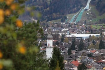 Blick auf Garmisch-Partenkirchen in Oberbayern.