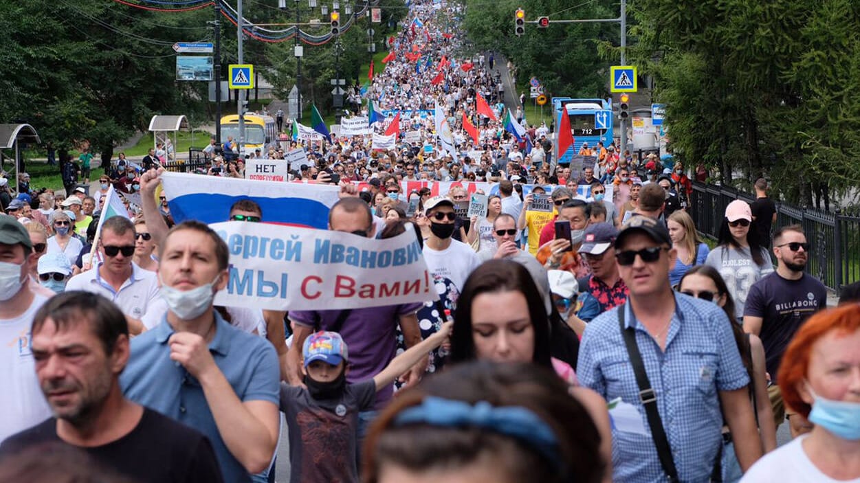 Großdemonstration am 22. August in Chabarowsk: Im fernen Osten gegen den Kreml.