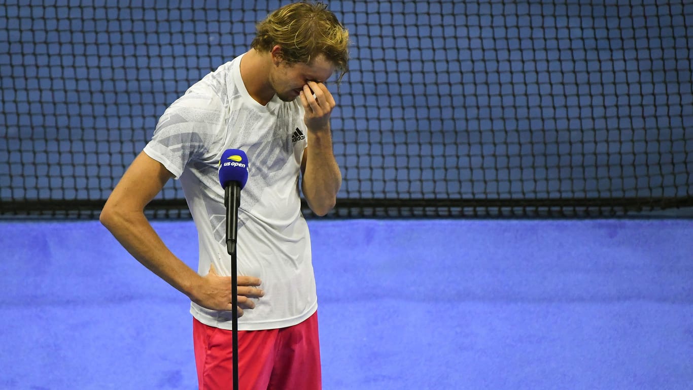 Sichtlich bewegt: Alexander Zverev nach dem Finale der US Open.