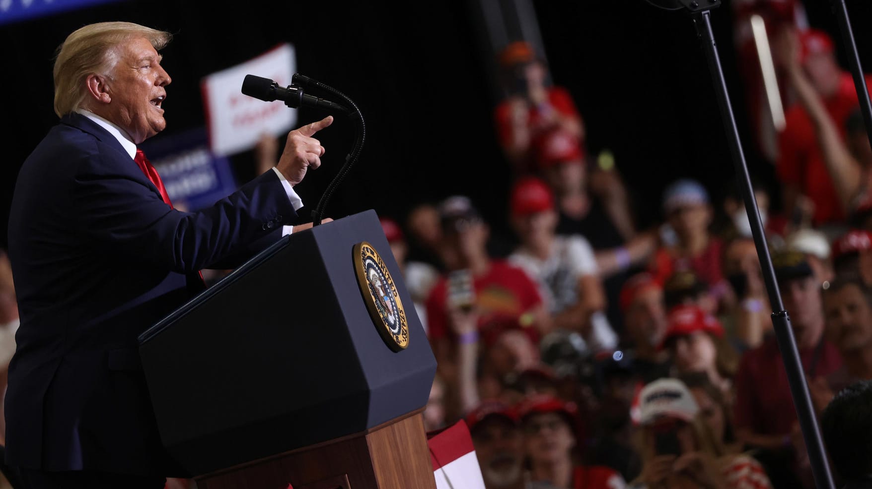 Rede vor seinen Anhängern: US-Präsident Trump bei der Massenveranstaltung in Nevada.